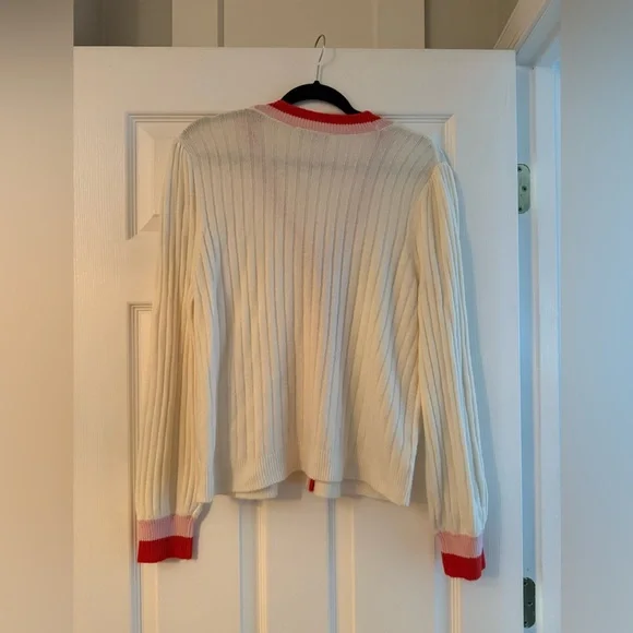 Loft Petite Puff Sleeve V-Neck Cardigan - Picture 3 of 4